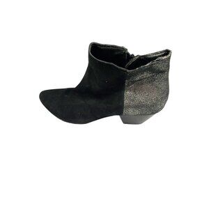 BCBGeneration Ankle Boots Women's 6‎ Black Silver Suede Low Heel